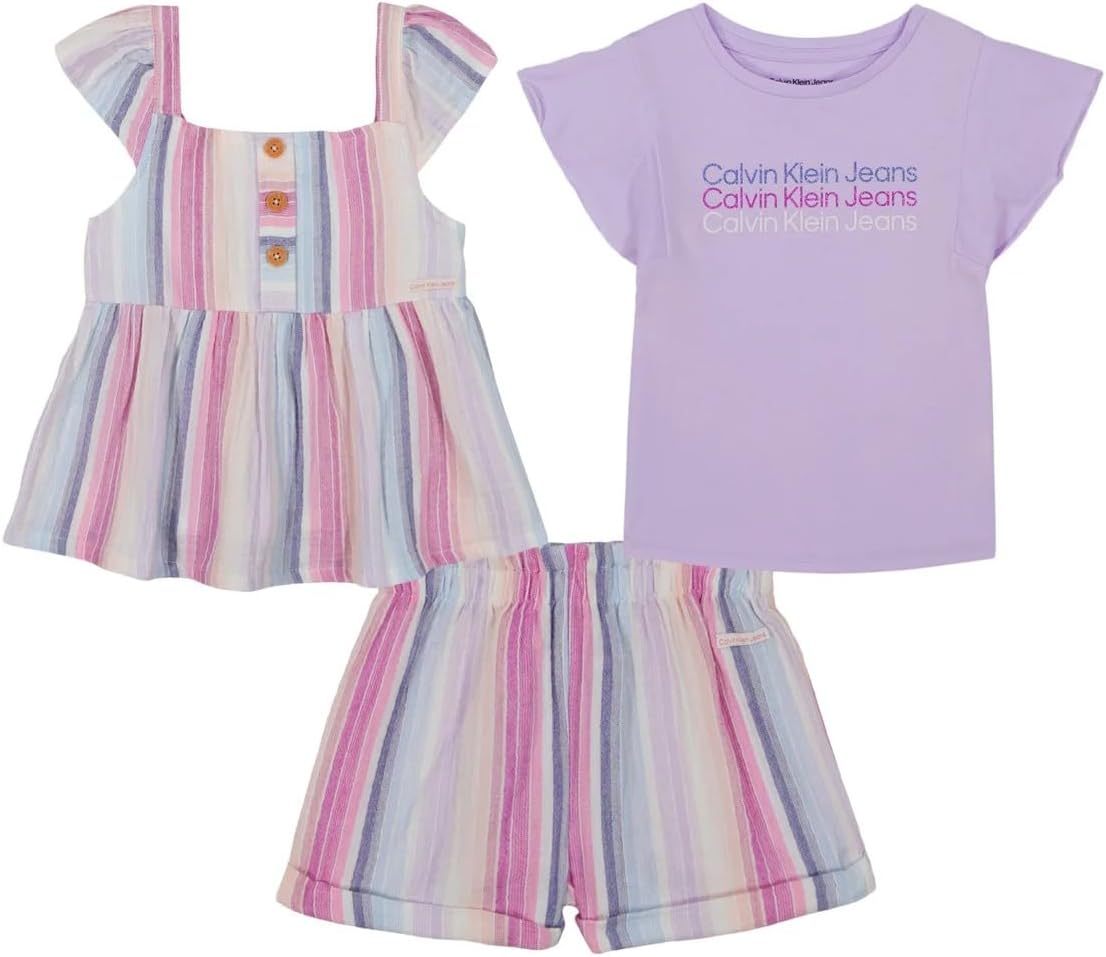 Детский комплект из 3 предметов из хлопка Calvin Klein, Purple — фото 3
