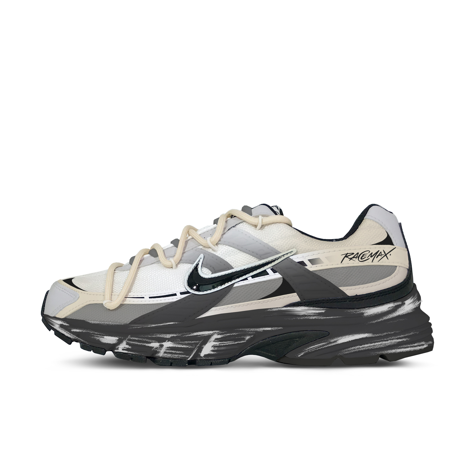 

Nike Инициатор амортизирующие легкие низкие кроссовки унисекс черно-белые, цвет Black White