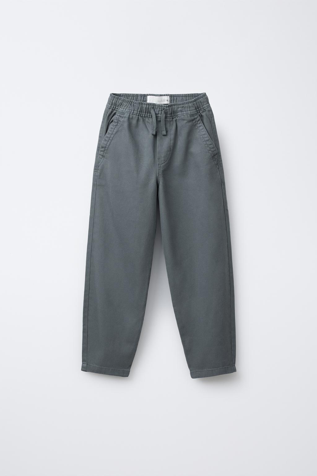

Саржевые брюки свободного покроя ZARA, цвет Blue/Grey