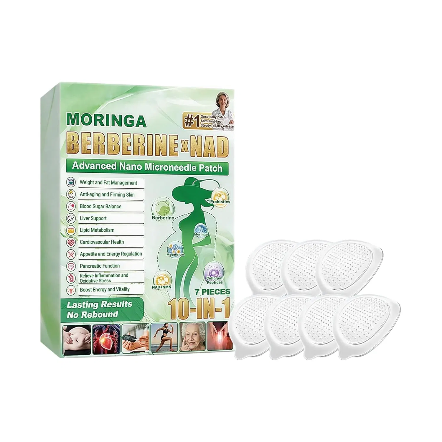 Микроигольные патчи Moringa NAD 10-в-1 ‎Generisch, 1 Items