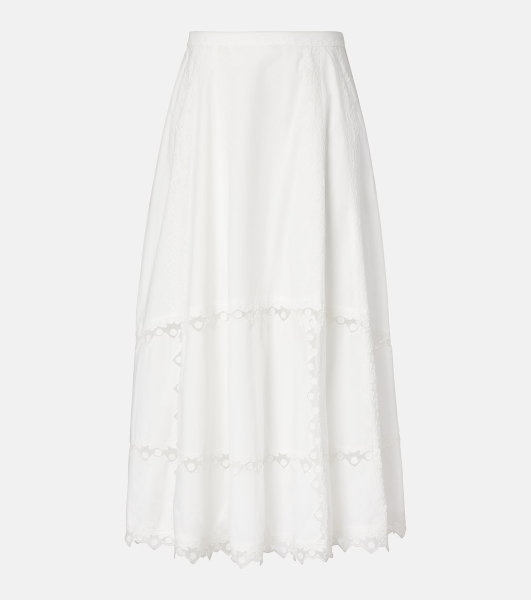 

Юбка миди из хлопка с вышивкой Lucia Ulla Johnson, Pristine