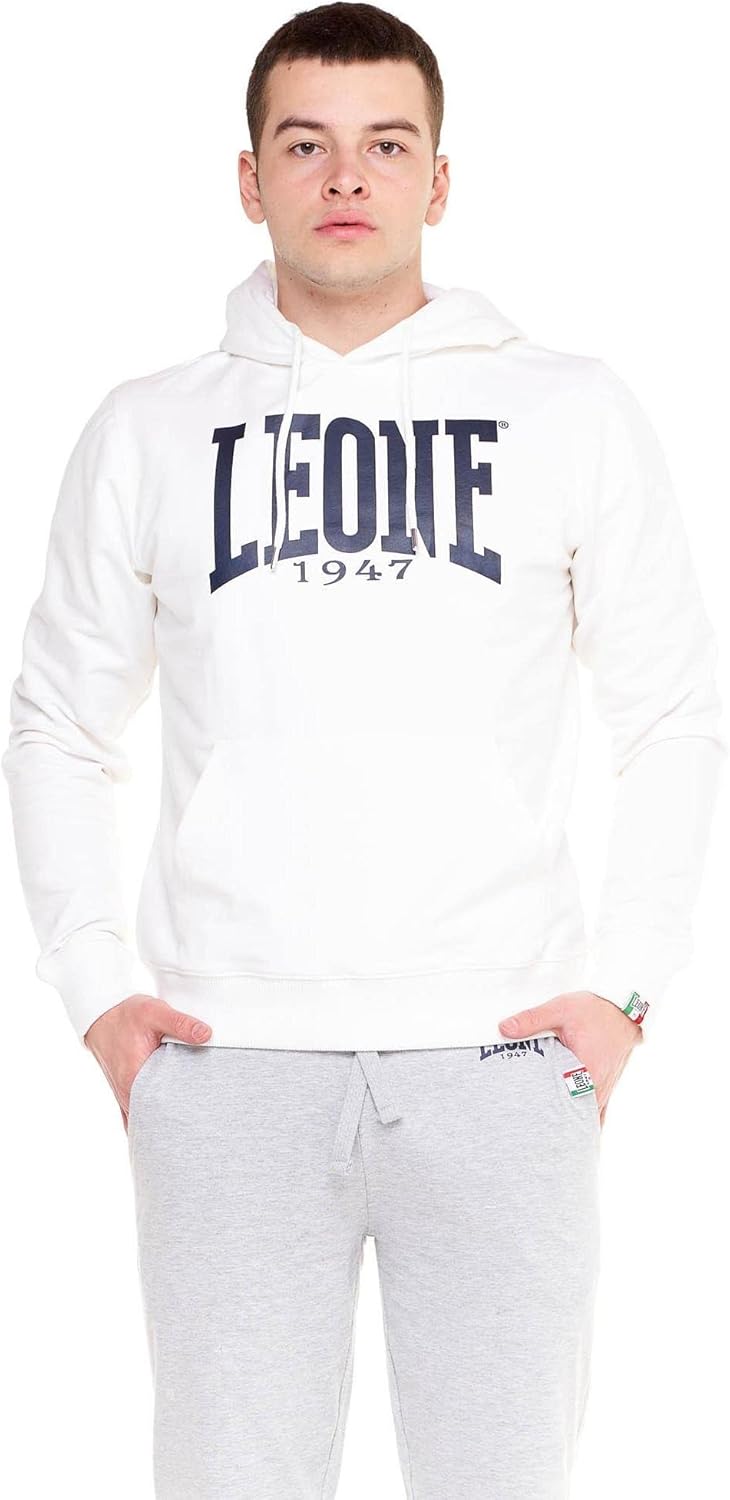 

Мужская толстовка с капюшоном Leone 1947 Apparel с большим логотипом, белый