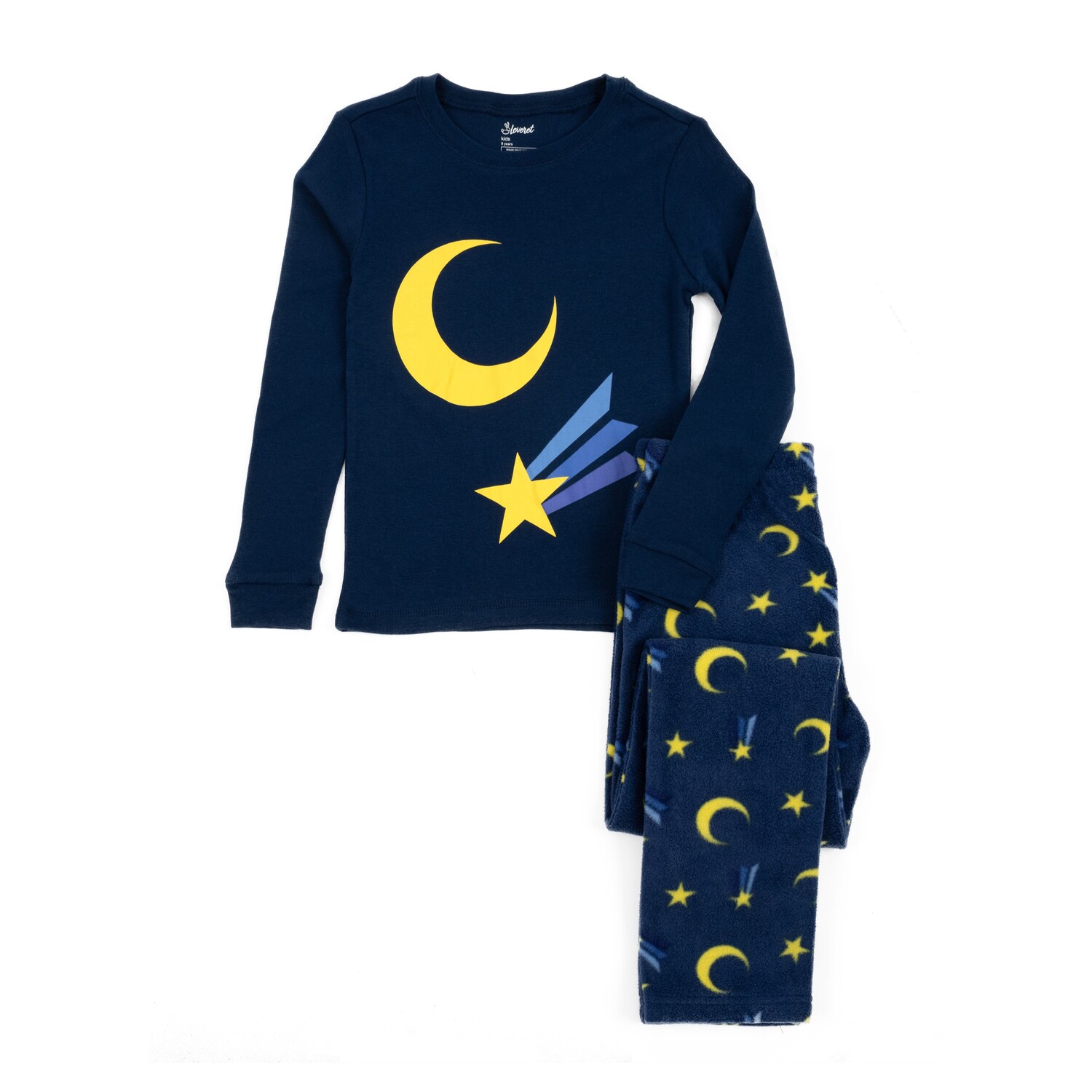 

Детский хлопковый топ и флисовые штаны Пижама Moon Leveret