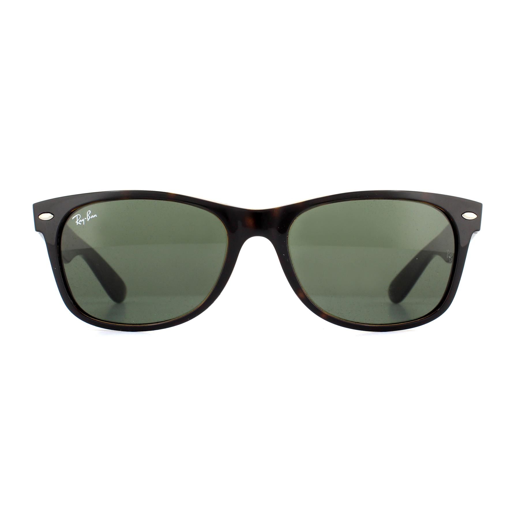 

Солнцезащитные очки new wayfarer 2132 902 черепаховые 52мм Ray-Ban, коричневый