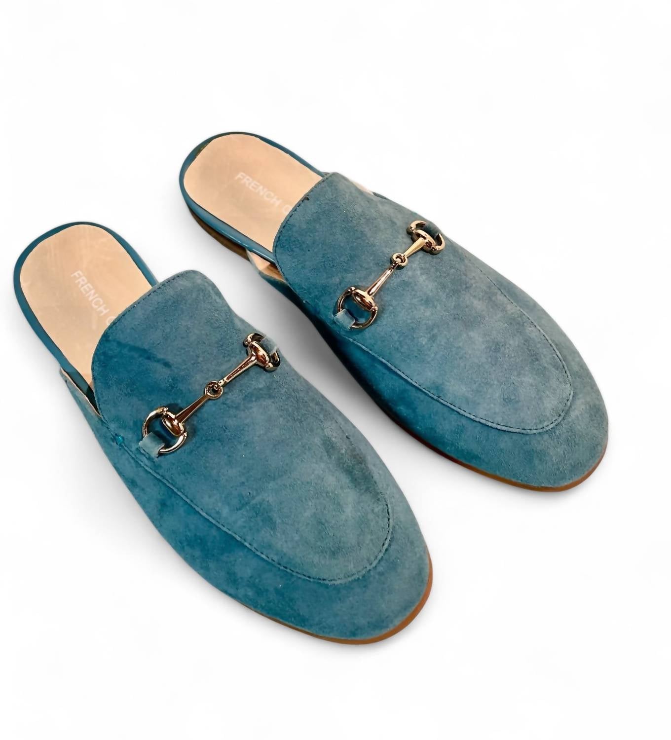 Женские замшевые мюли Teal French Curve, Teal