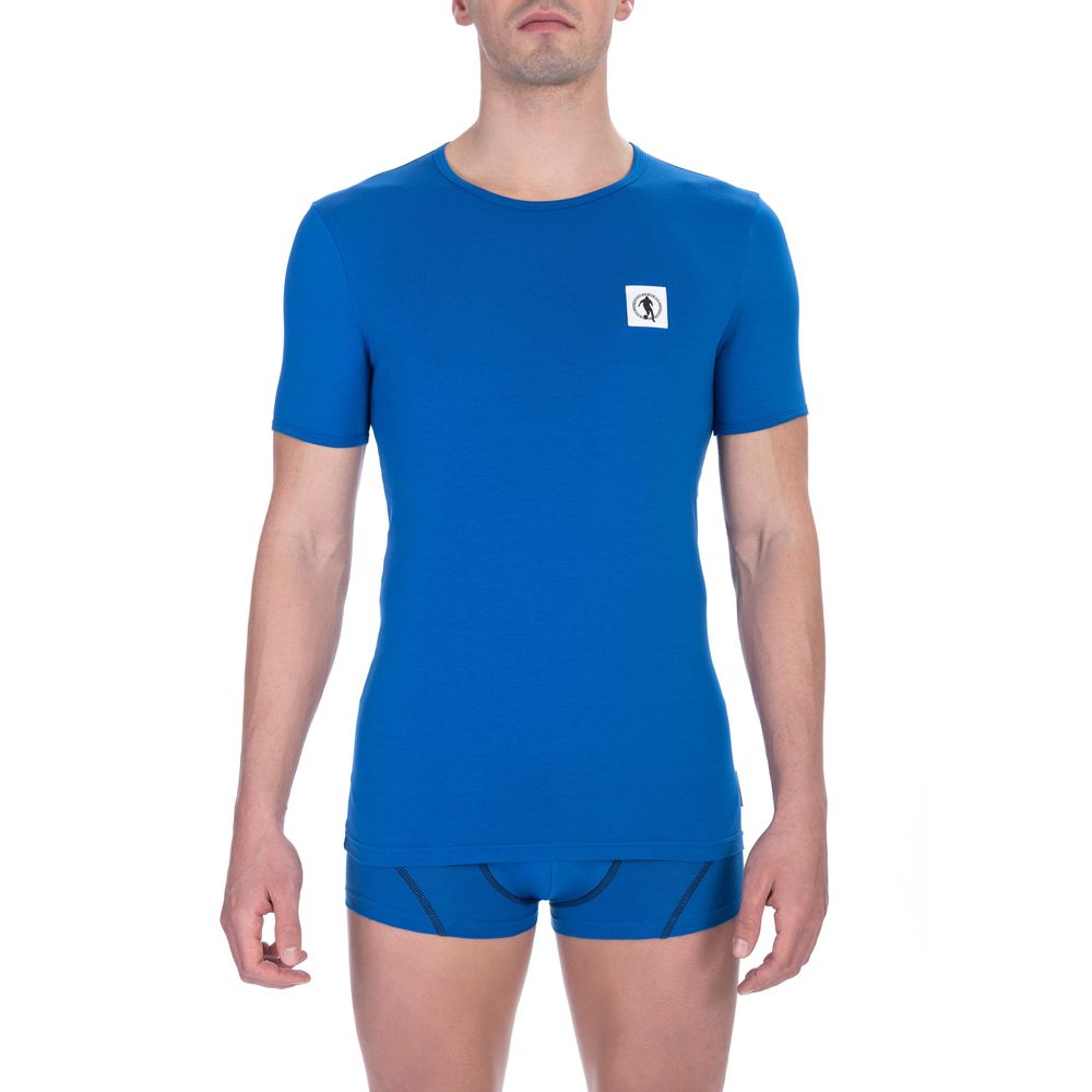 

Синяя хлопковая мужская футболка, упаковка из двух штук Bikkembergs