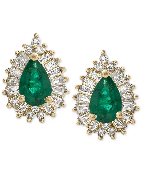 

Серьги-Гвоздики с сапфирами (1 карат) и бриллиантами (1/3 карата) из 14-каратного золота (также доступны с рубинами и изумрудами) Macy'S, emerald