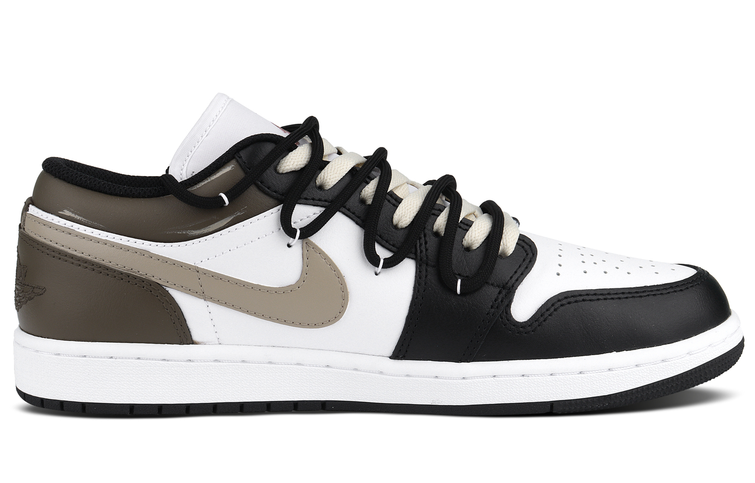 Jordan Air 1 устойчивые к истиранию низкие баскетбольные кроссовки мужские black white brown — фото 3