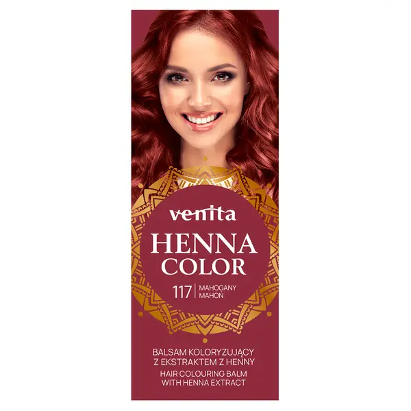 

Бальзам для окрашивания волос 117 махагон, 75 мл Venita Henna color, цвет 117 mahoń