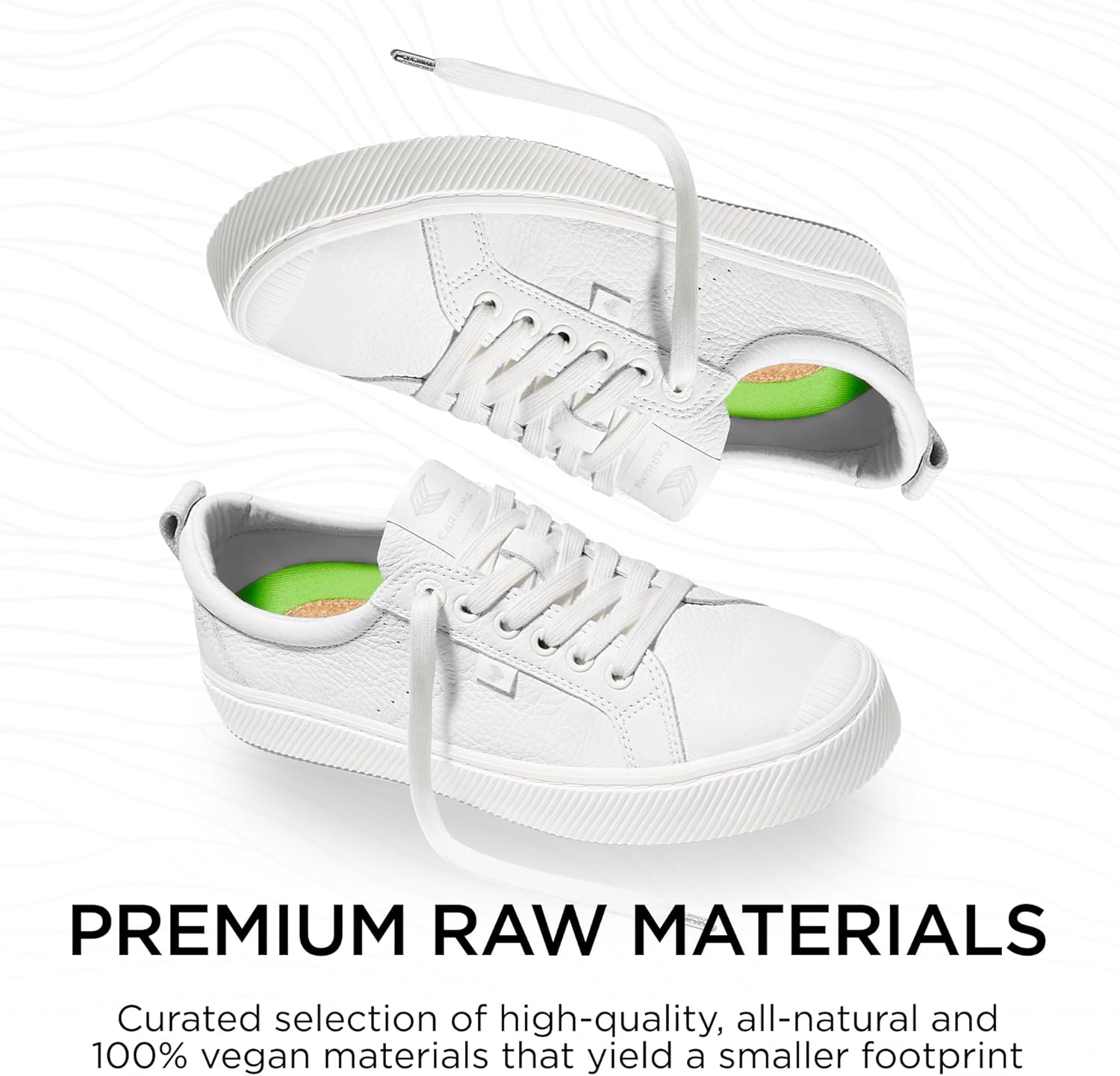 Кроссовки Cariuma OCA Low Premium Leather, удобная обувь для мужчин, легкая и экологичная, универсальная повседневная обувь с 100 веганскими стельками, резиновая подошва, белый — фото 3