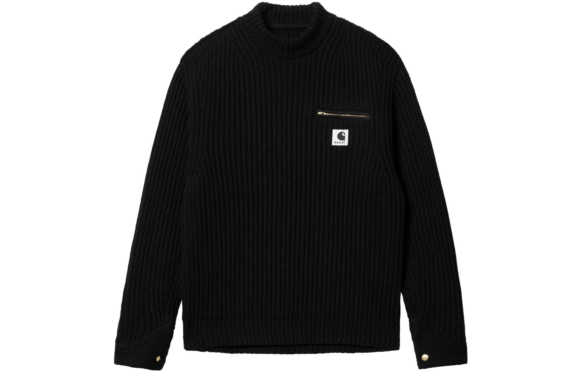 

Пуловер Carhartt Wip Knit Detroit X Sacai, черный