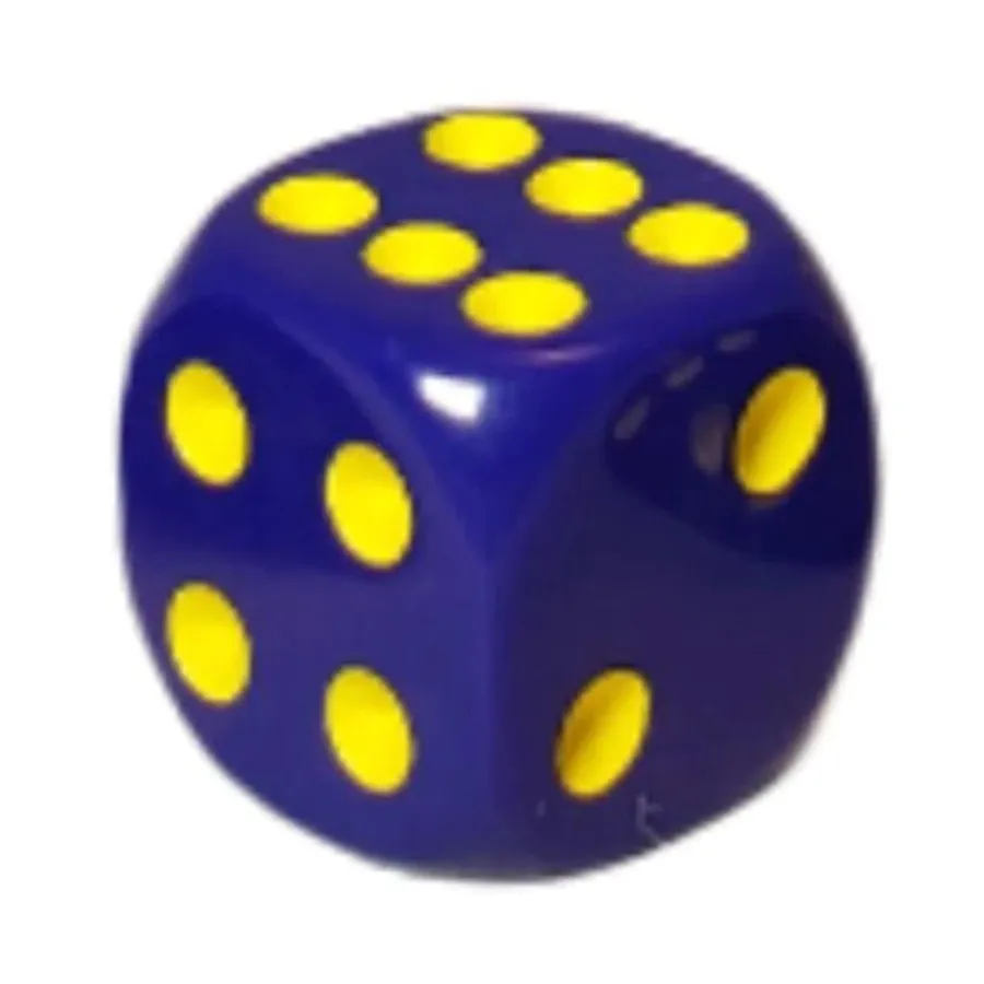 

d6 18 мм непрозрачный темно-синий с желтым (12), Game Dice - Opaque (Role 4 Initiative)