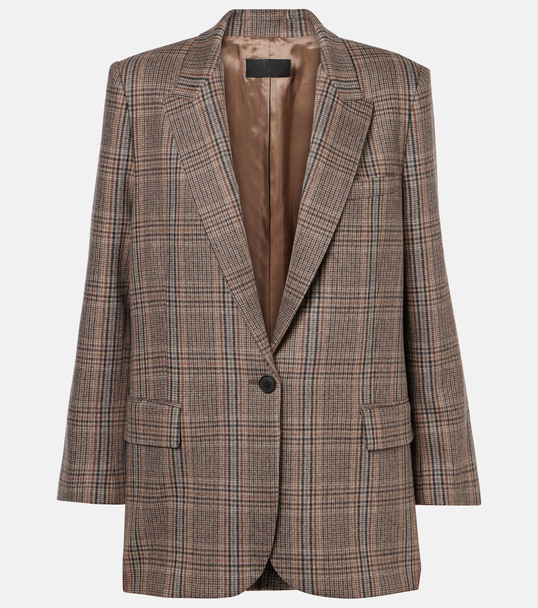 

Шерстяной пиджак в клетку Diane Nili Lotan, Sand Plaid