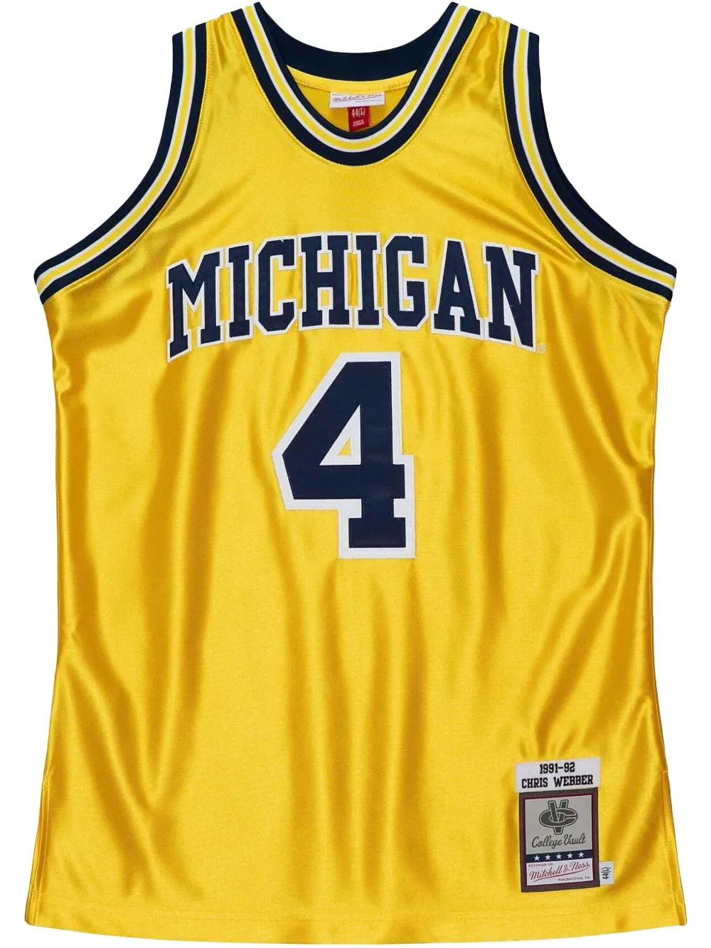 

Топ 1991/92 Chris Webber Michigan Wolverines Swingman Mitchell & Ness, желтый