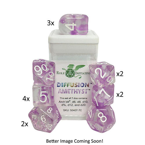 

Аксессуары Role 4 Initiative R4I Dice w/ Arch'd4: Diffusion - Amethyst (15)