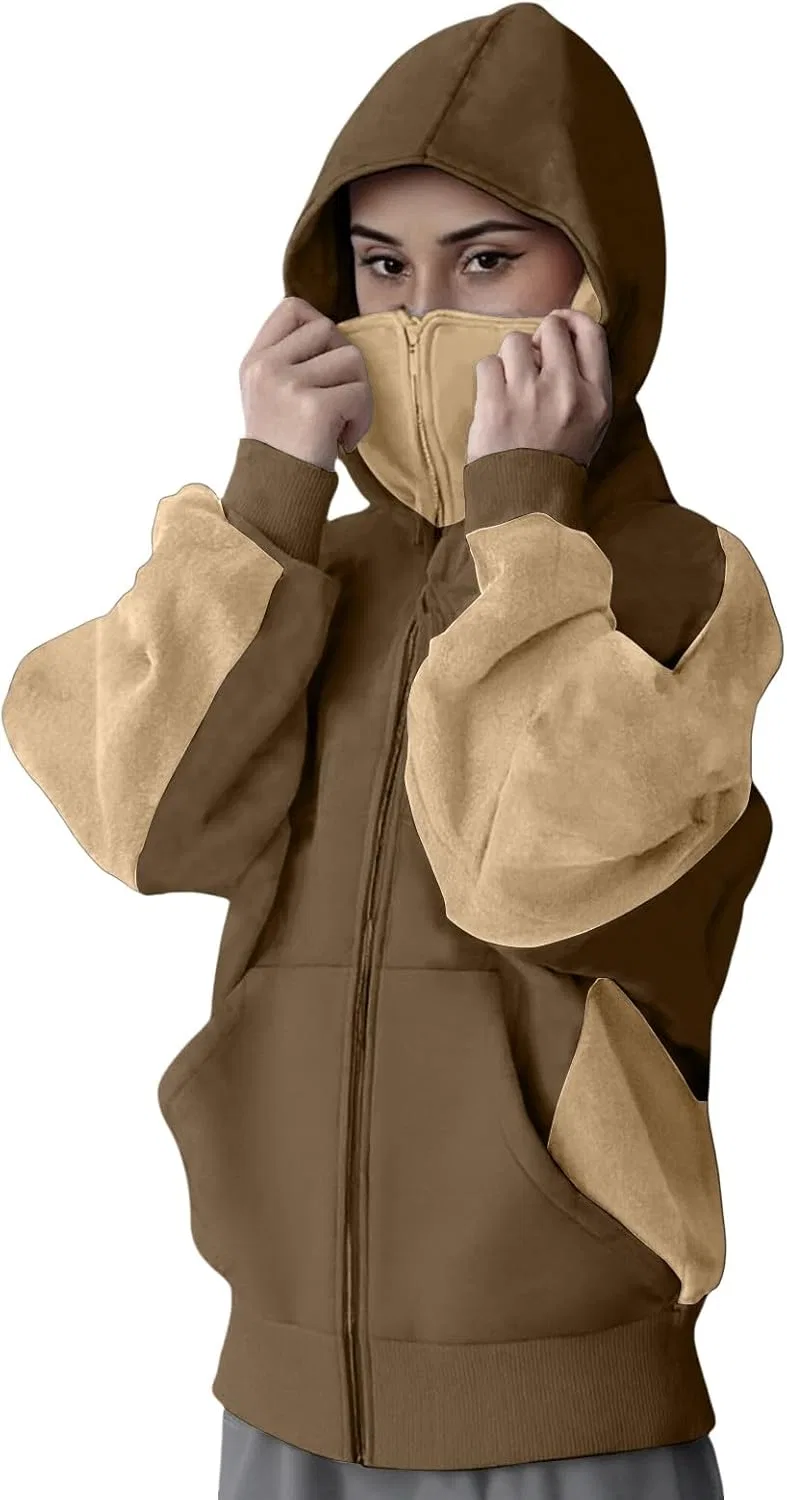 Толстовка с капюшоном и маской, мужская, цвет B-khaki — фото 2