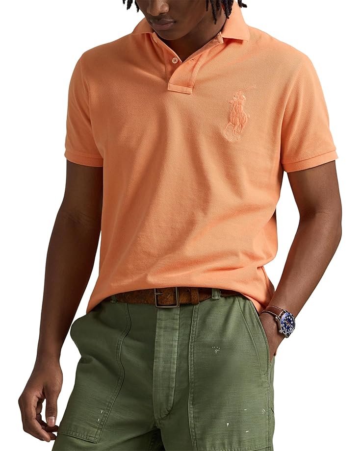 

Поло Polo Ralph Lauren Custom Slim Fit Big Pony Mesh Polo Shirt, цвет Classic Peach