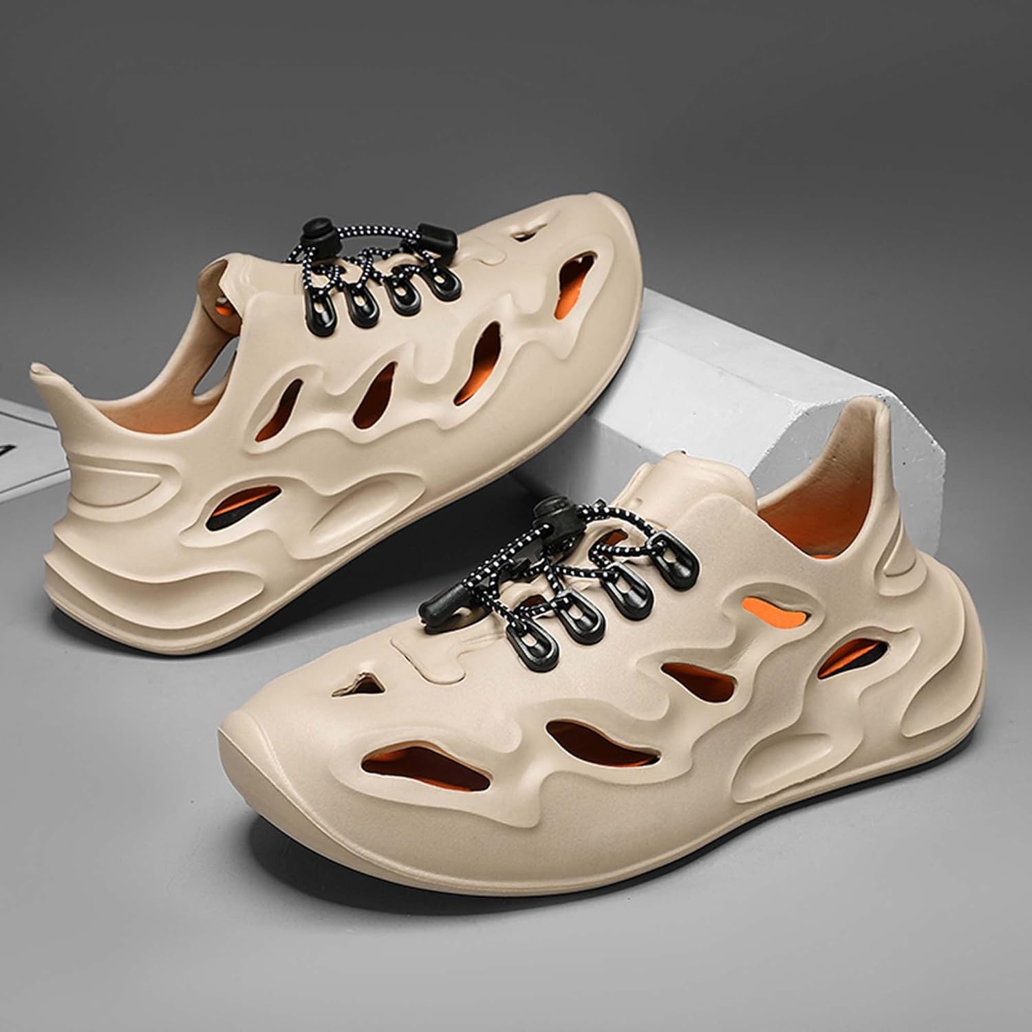 Мужские кроссовки Foam Runner Cave, летние прогулочные кроссовки, дышащие мягкие пляжные сандалии, удобные садовые тапочки Generic, хаки — фото 3