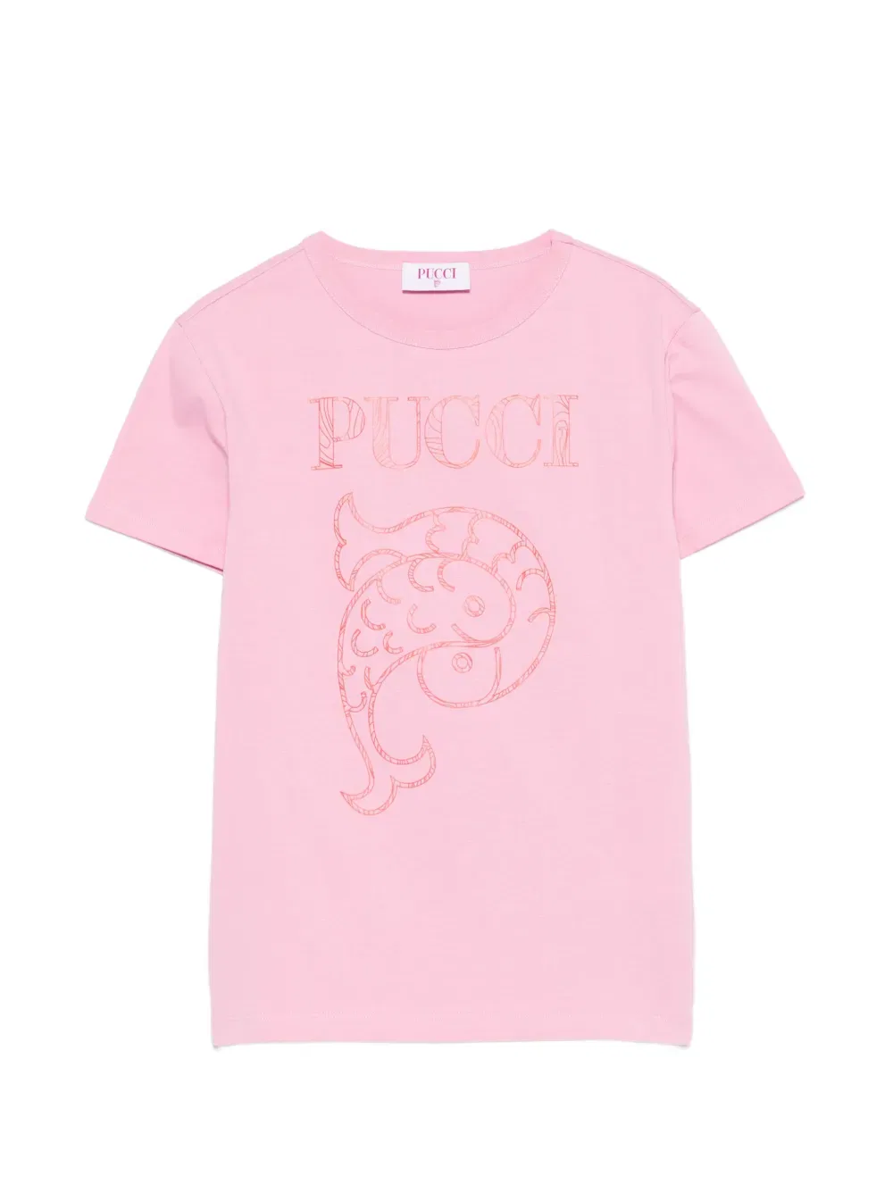 Футболка с принтом рыбы Pucci Junior, розовый
