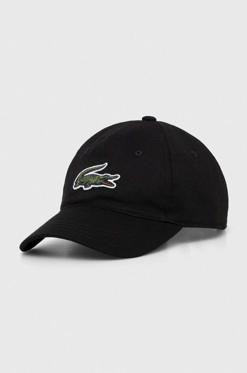 

Детская хлопковая шапка Lacoste с козырьком, черный
