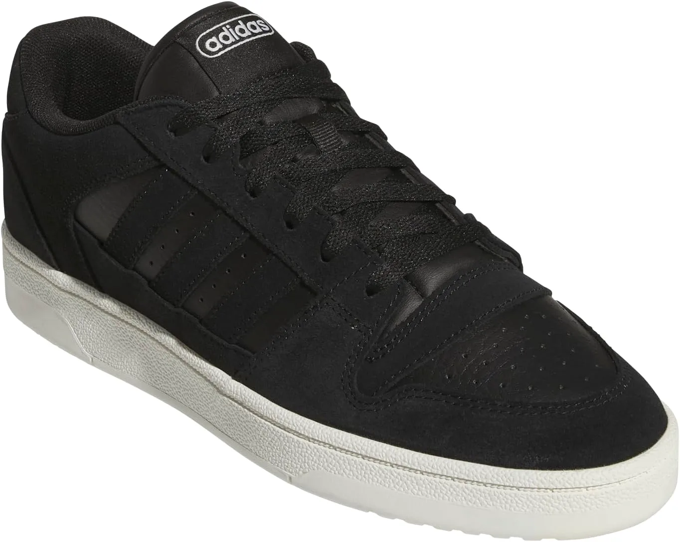 Мужские кроссовки Adidas Break Start Premium Low на шнуровке, повседневные - черные, черный/слоновая кость — фото 2