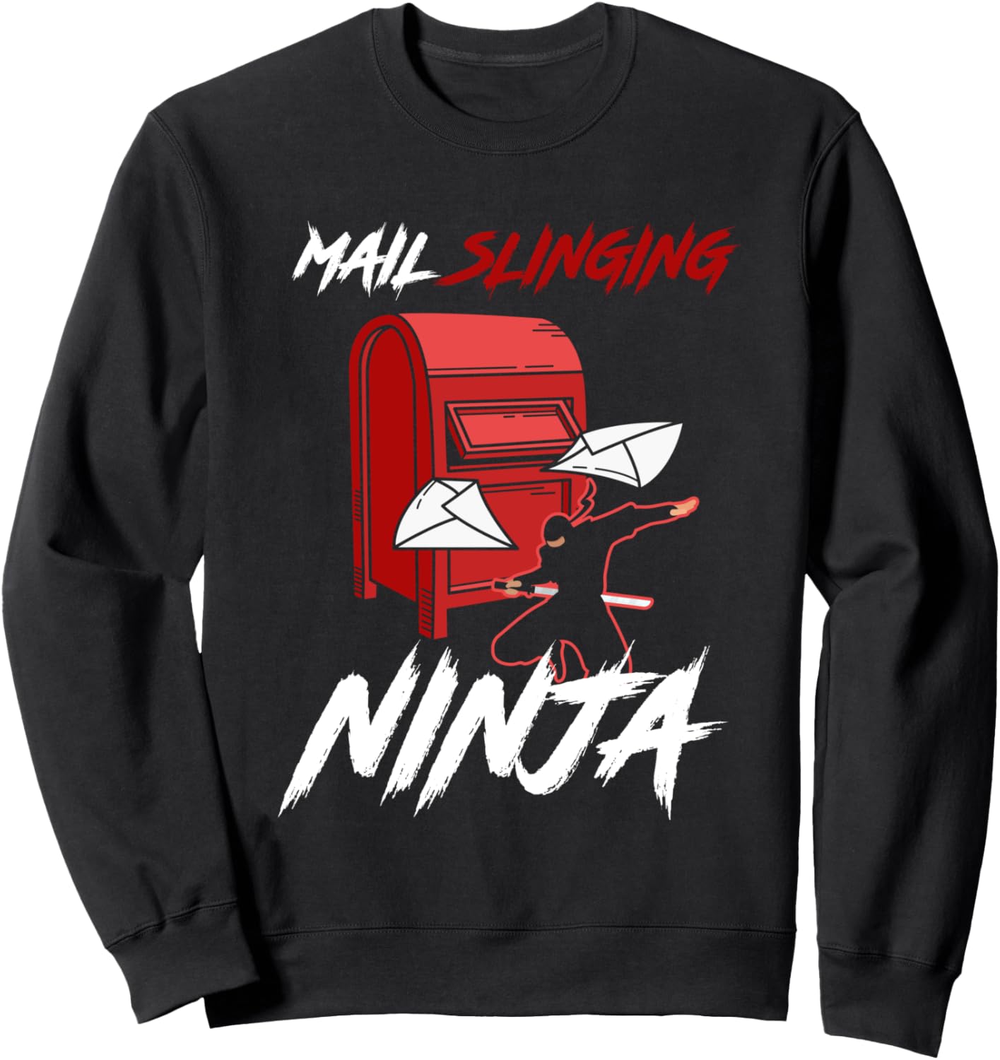 

Забавная толстовка с изображением почтальона-ниндзя, разбрасывающего почту Uab Kidkis, черный