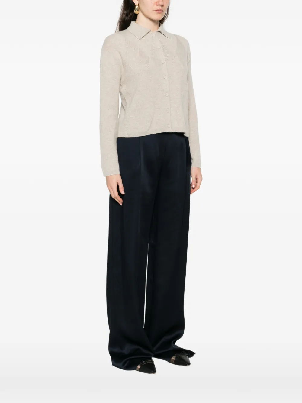 Кардиган на пуговицах с длинными рукавами Max Mara, бежевый — фото 3