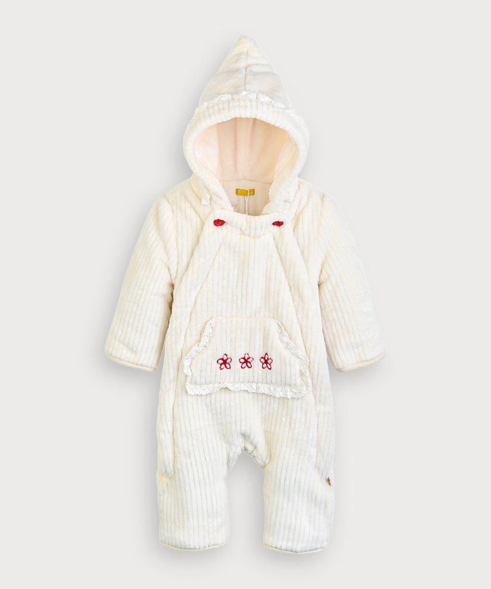Комбинезон с капюшоном из искусственного меха Love Me Moimoln, ivory — фото 4