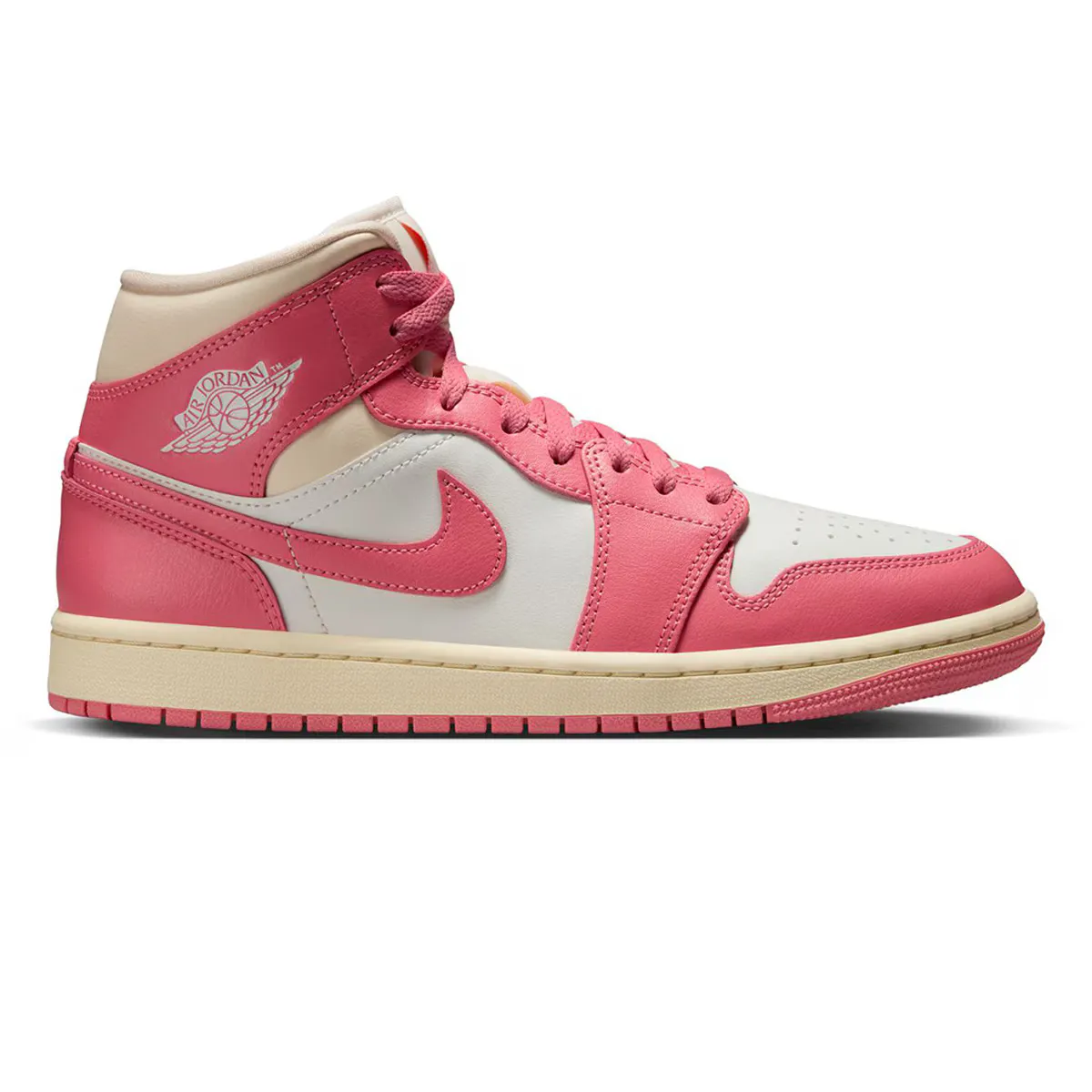 Баскетбольные кроссовки Air Jordan 1 Mid женские, розовый/белый