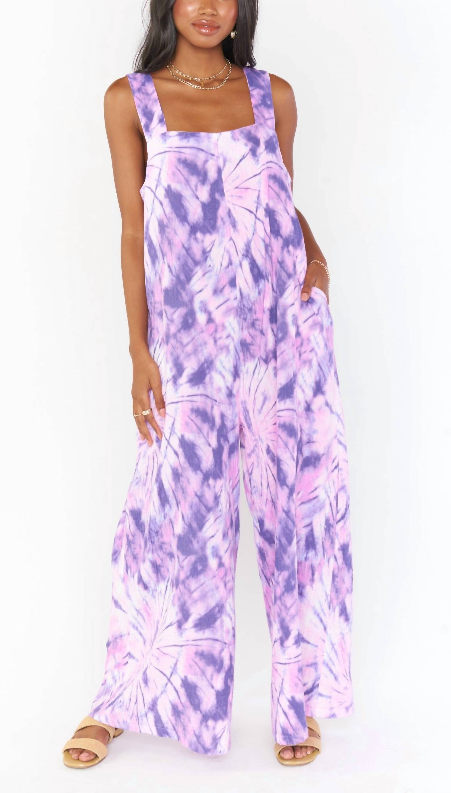 

Show Me Your Mumu Комбинезон Summerland фиолетового цвета с эффектом тай-дай