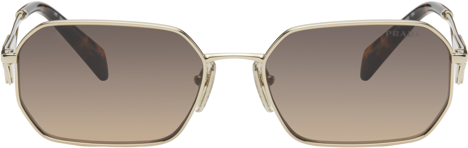 

Солнцезащитные очки с логотипом Gold Triangle Prada Eyewear, Pale gold