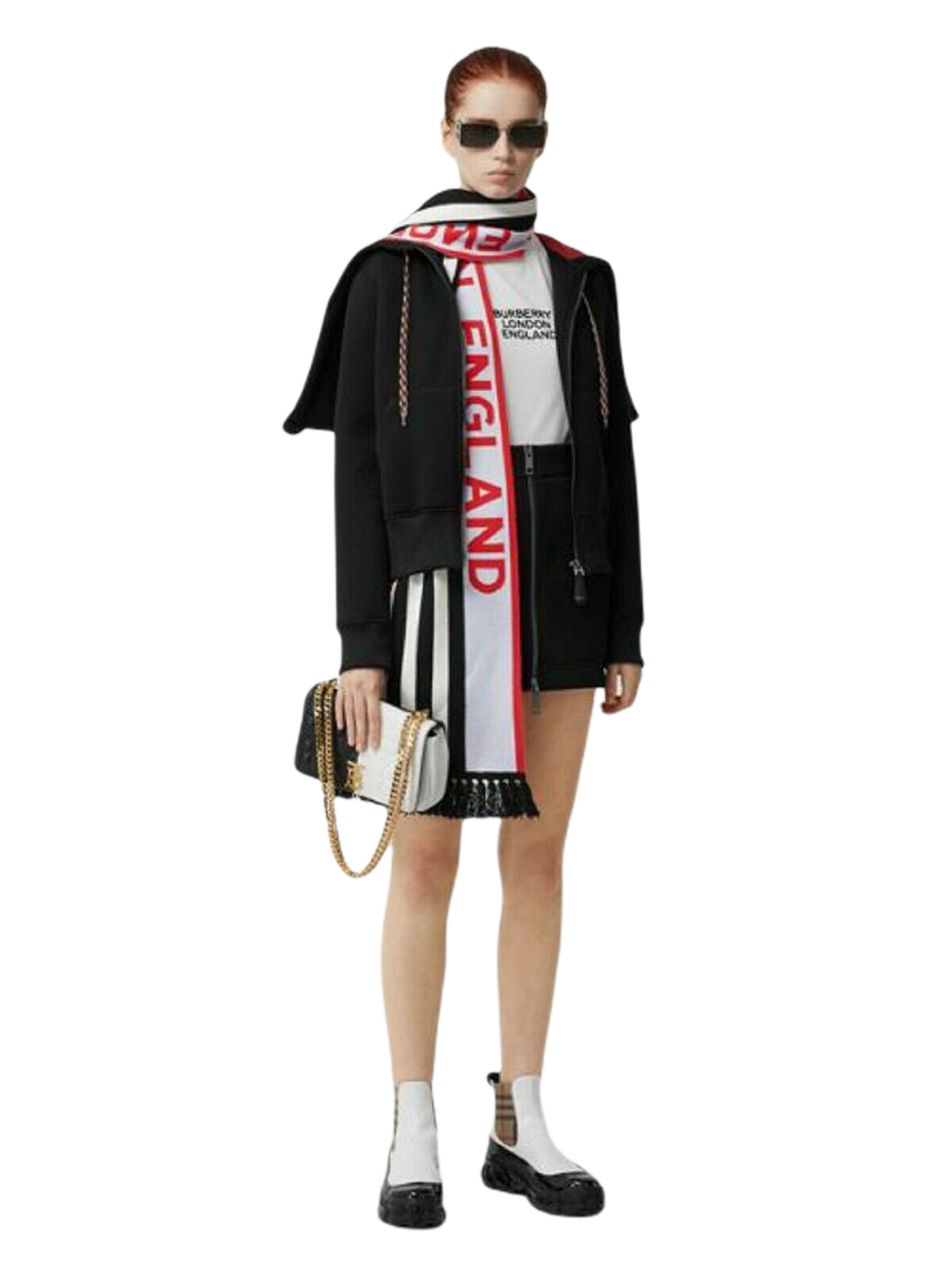 

Новый женский длинный шарф Burberry синего цвета/кашемира с логотипом