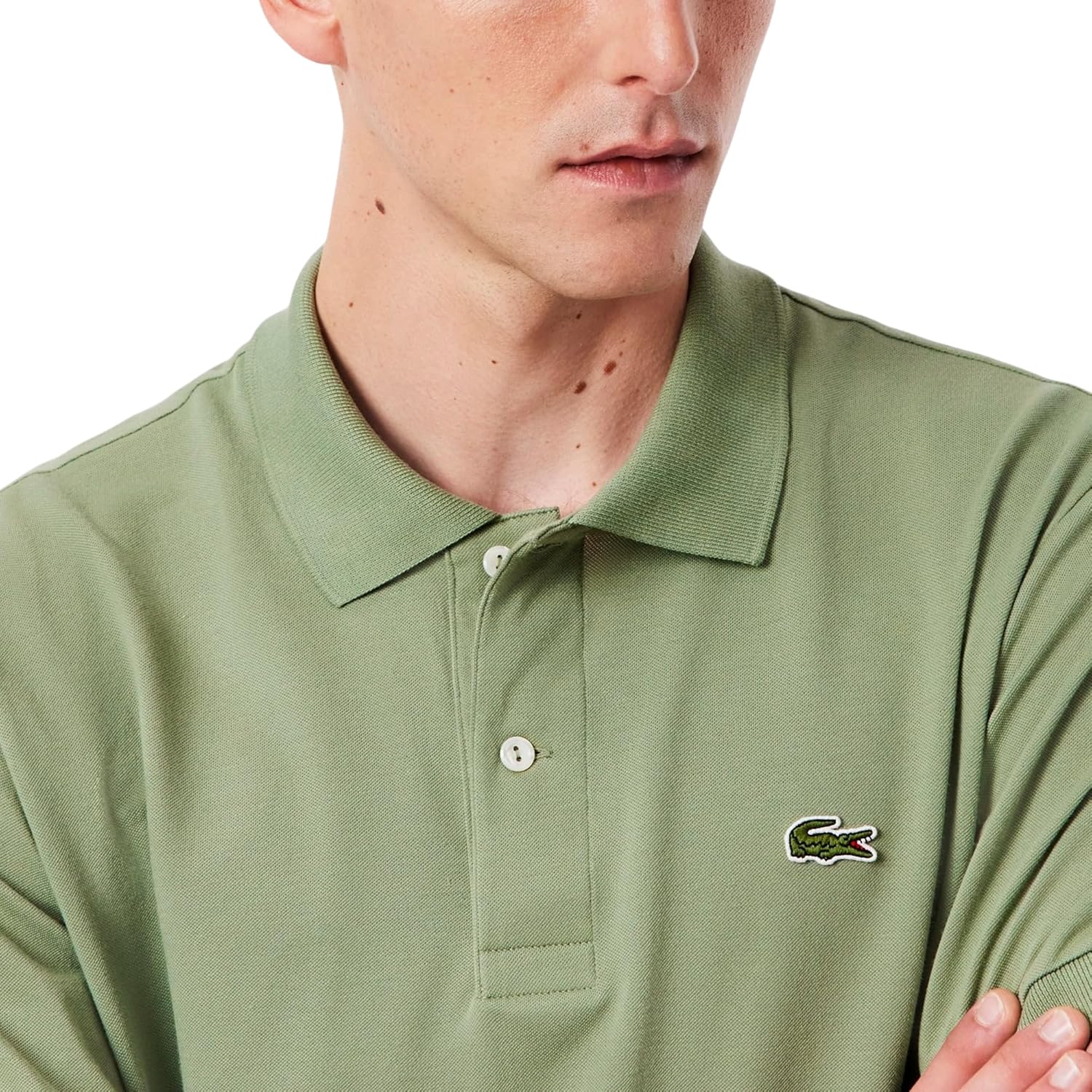 Мужская поло Lacoste Classic Fit L.12.12 из легкого пике, Thyme — фото 2