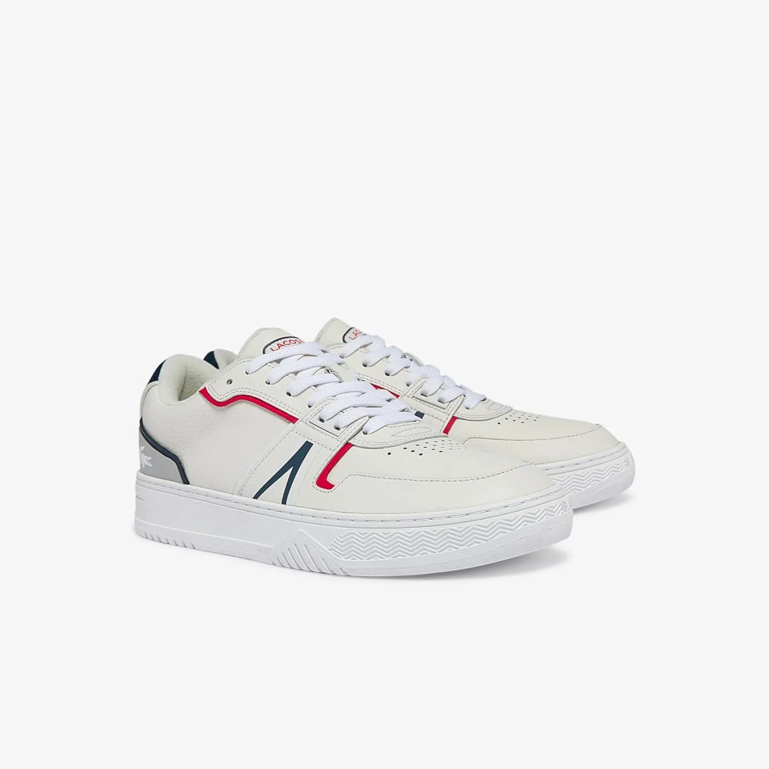 Кожаные кроссовки Lacoste L001 бежевого цвета — фото 4
