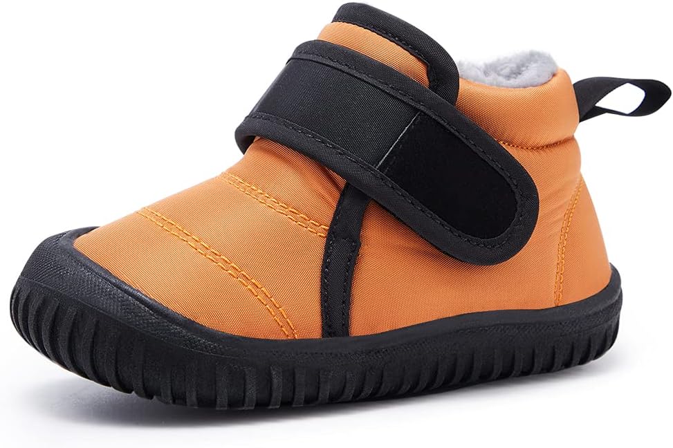 

Детские зимние ботинки BMCiTYBM для малышей, обувь для детей мальчиков и девочек с искусственным мехом для холодной погоды, 2-Orange