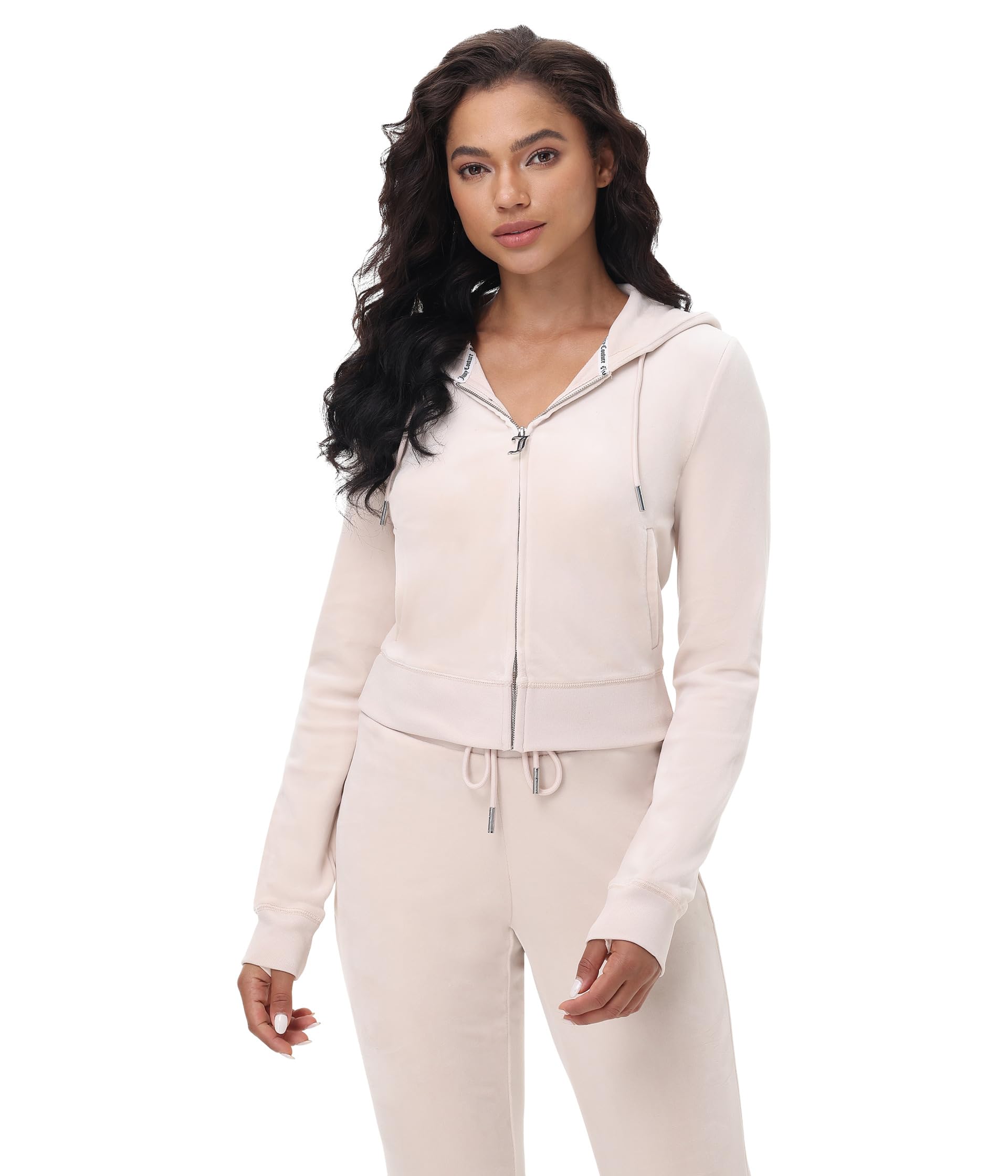 

Худи Juicy Couture Luxe Velour Juicy Hoodie With Back Bling, Crystal