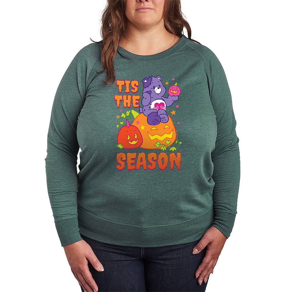 

Легкий свитшот из френч-терри больших размеров Care Bears Halloween Tis The Season Licensed Character, цвет Heather Green