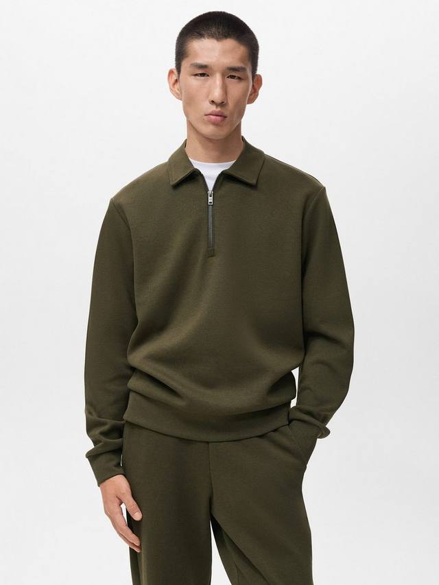

Болаз свитер с молнией до горла Mango, Dark Green