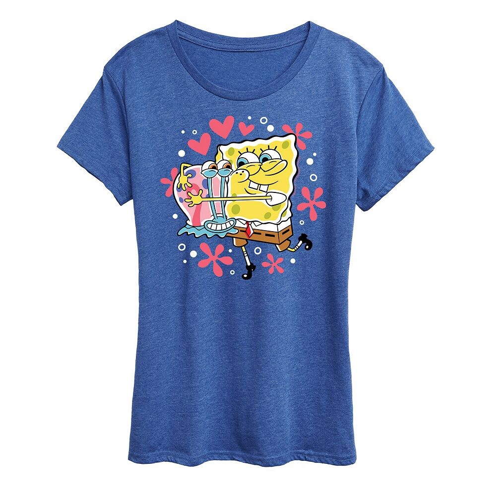 

Женская футболка с рисунком Spongebob Squarepants Gary Hug Licensed Character, цвет Heather Royal Blue