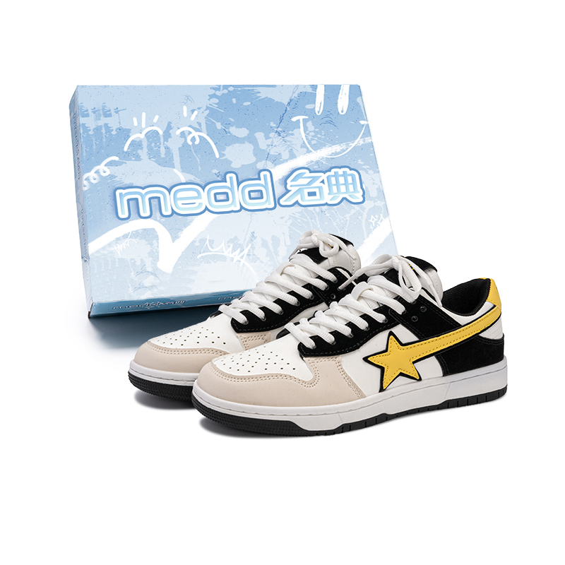 

Medd Низкие скейтбордские кроссовки унисекс белый черный желтый, цвет White Black Yellow