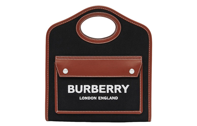 

Burberry Хлопковая сумка с кожаной вставкой