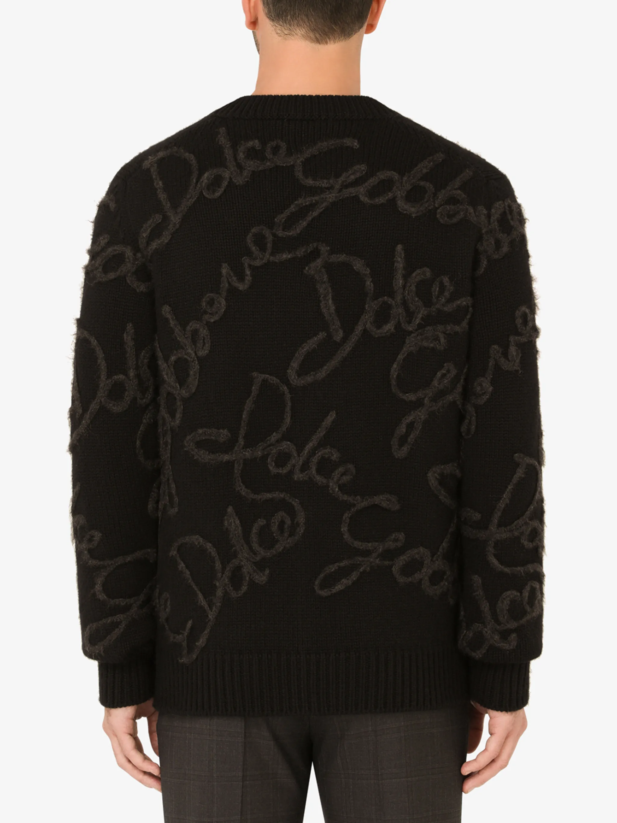 Кардиган с вышитым логотипом Dolce & Gabbana, черный — фото 4