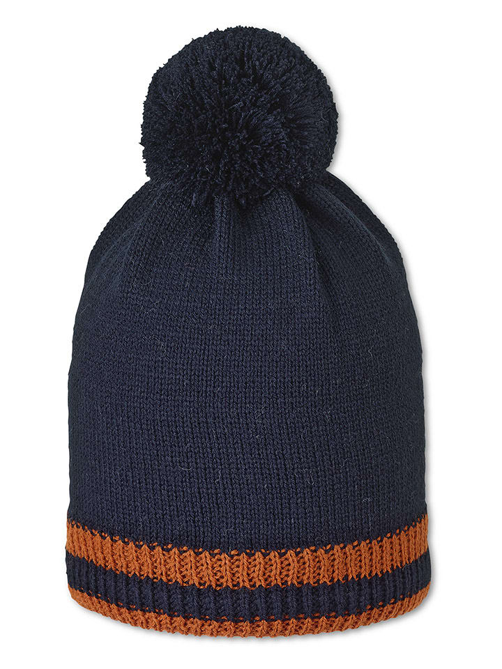 

Sterntaler Темно-синяя вязаная шапка с помпоном