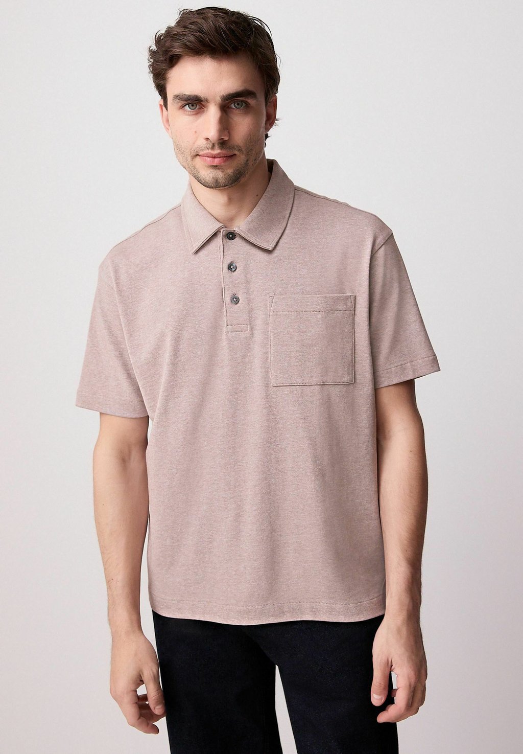 

Рубашка поло REGULAR FIT - HEAVYWEIGHT BUTTON NECK Next, светло-серый