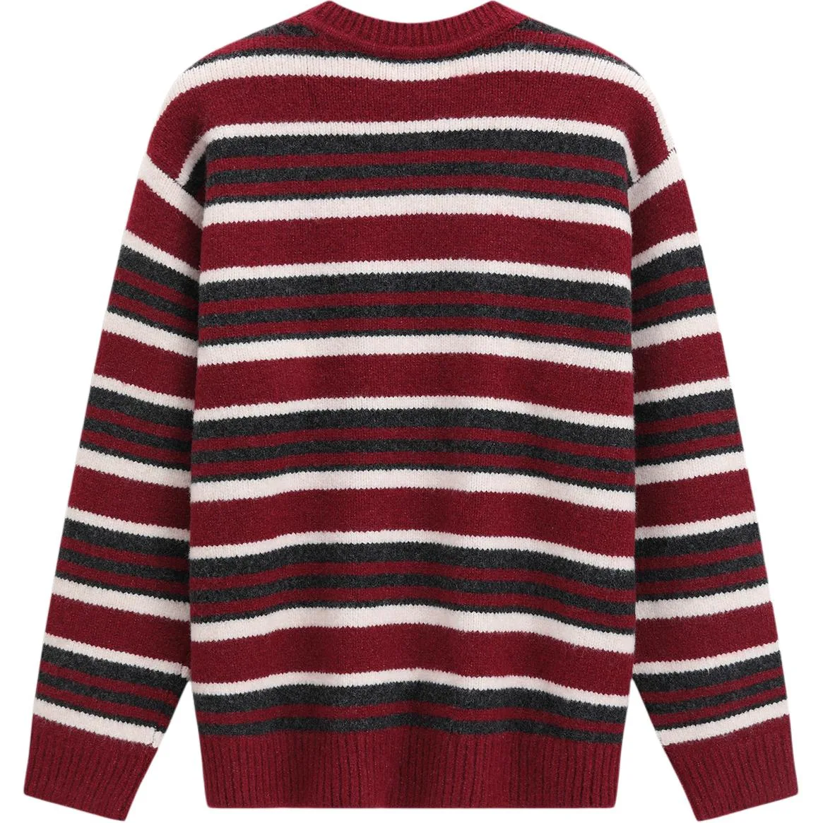 Трикотажный свитер с круглым вырезом GAP, Dark Red Stripes — фото 3