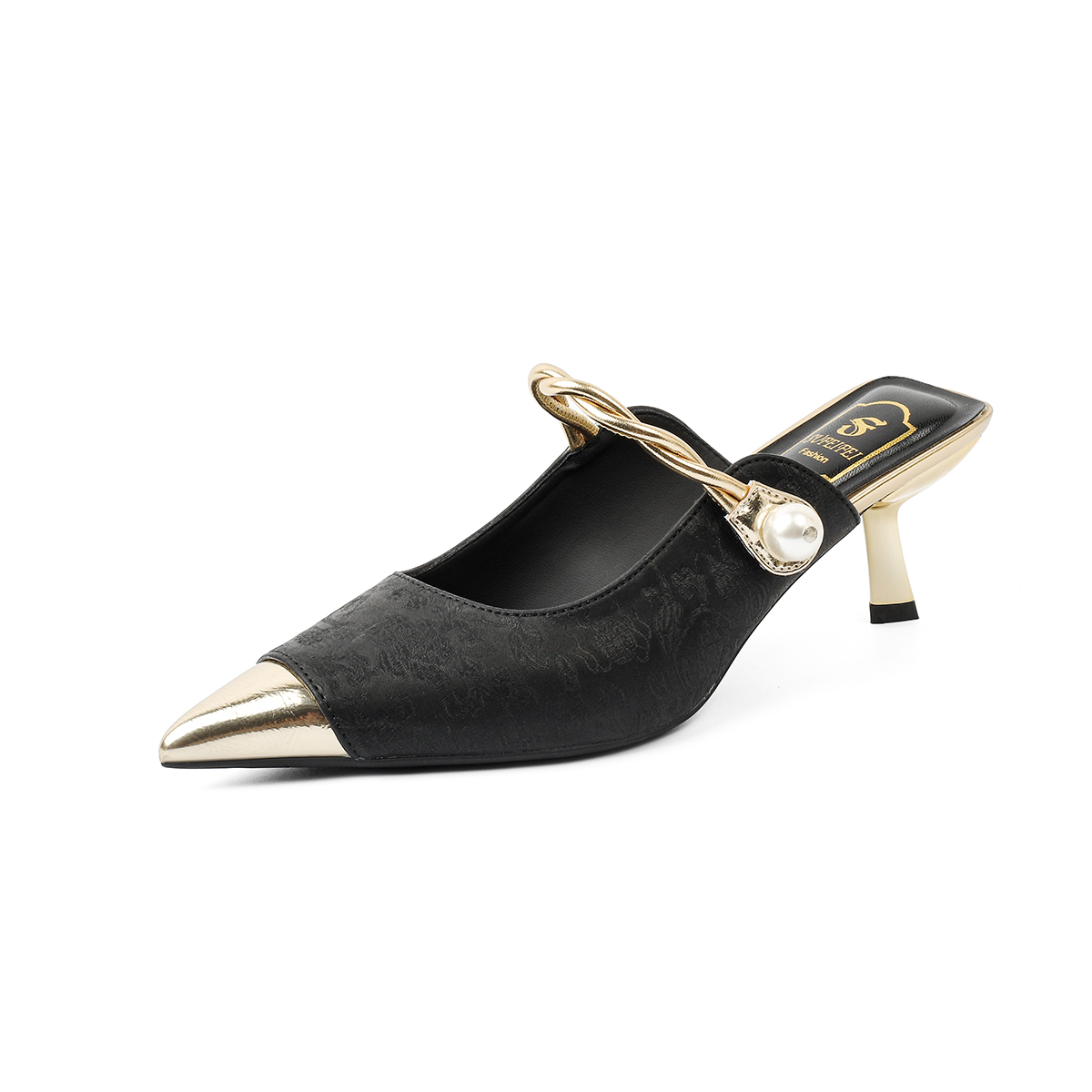 QITUMAUL Женские закрытые тапочки абрикосовые [высота каблука 5,5 см], цвет Apricot[Heel Height 5.5cm] — фото 3
