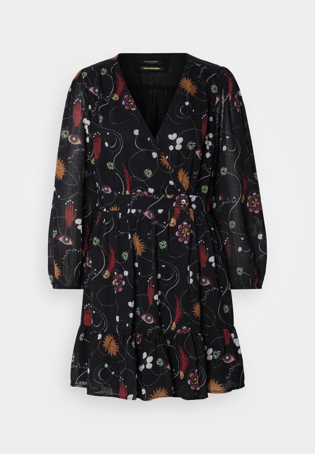 

Повседневное платье MINI WRAP DRESS Scotch & Soda, черный