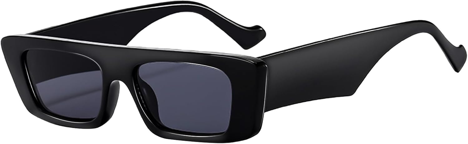 

Модные прямоугольные солнцезащитные очки для женщин и мужчин в стиле ретро, ​​квадратная оправа, узкая оправа, широкие дужки, защита от ультрафиолета UV400 TIGA VINTA, 1