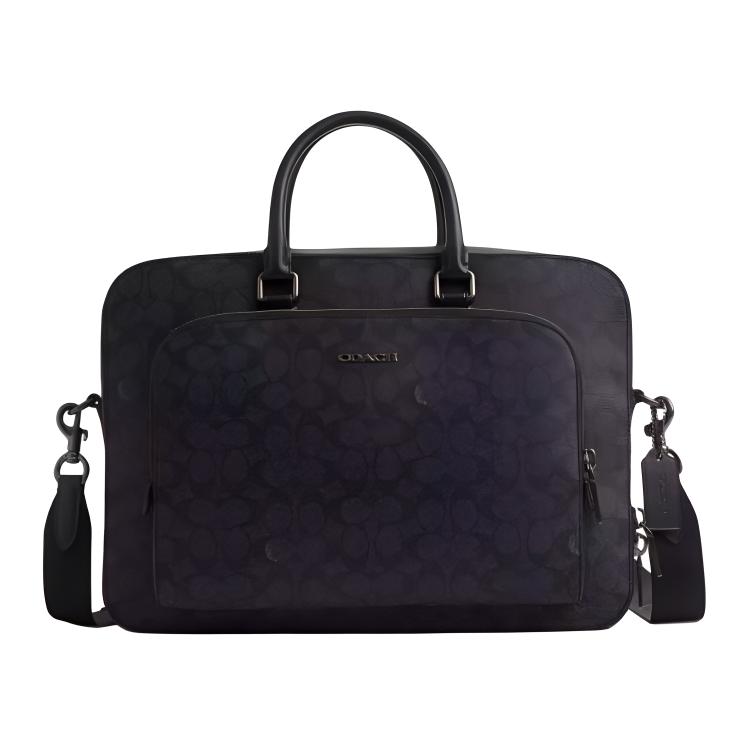 

COACH Портфели через плечо из парусины с покрытием, большие размеры, мужские, темно-серые