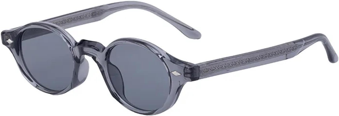 

Модные маленькие овальные женские солнцезащитные очки класса люкс в стиле ретро с заклепками, мужские темно-зеленые с защитой от УФ-излучения UV400 в стиле панк VFDHN, Grey Grey